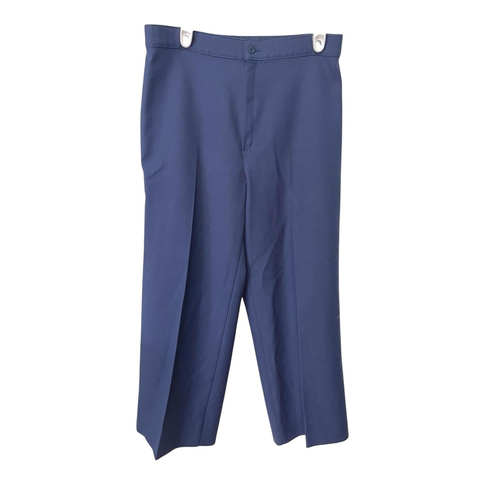 Levi Strauss 34 Navy Blue Trousers High Waisted Straight Leg‎ Vintage Workwear